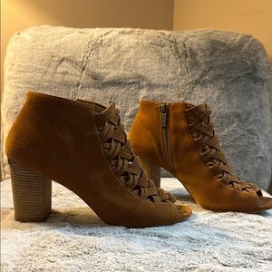 Michael Kors Women's Tan Peep-Toe Ankle Boots